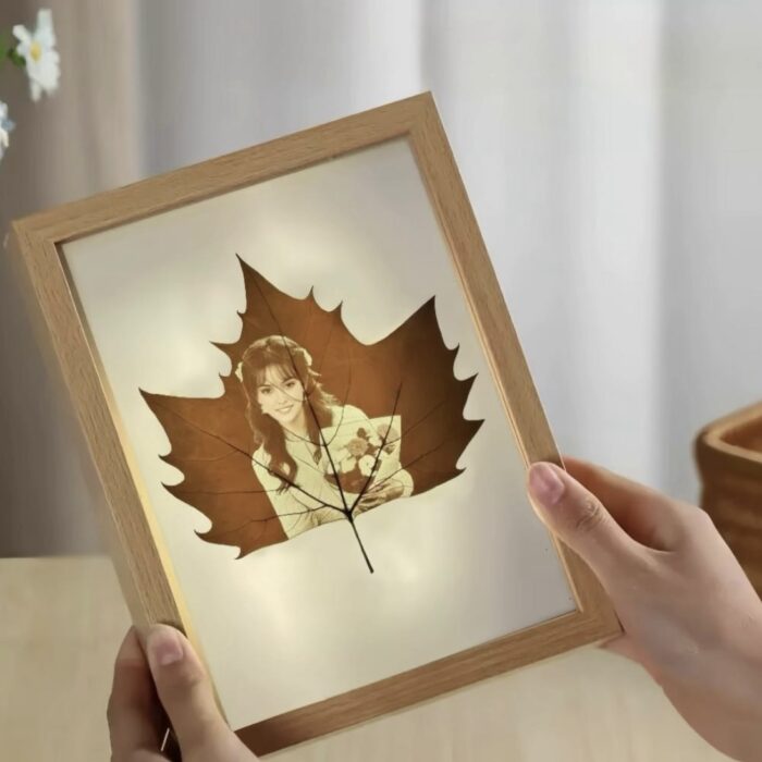 Golden Leaf Portrait with photo frame